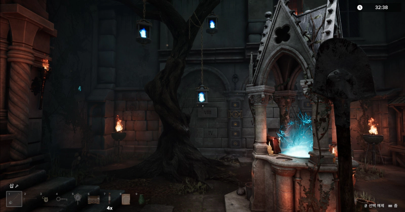 이동하여 불빛이 모두 들어오게 하기