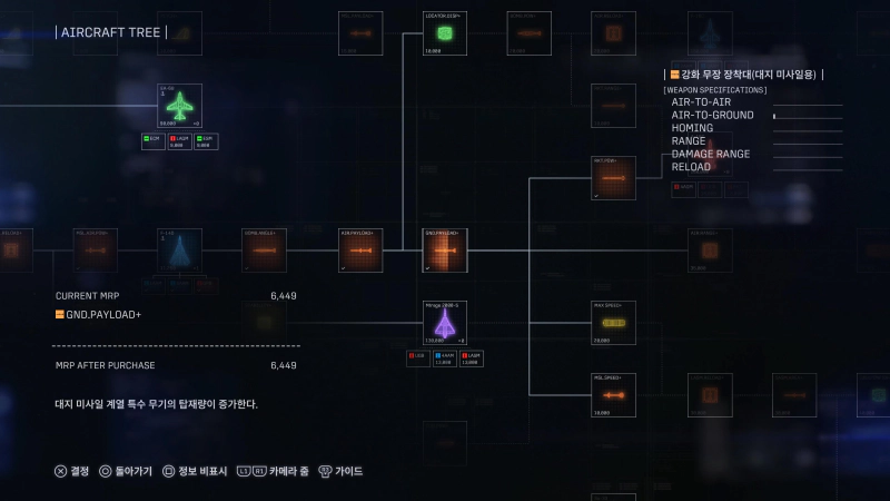 당연히 무장선택, 기체 구입등 있음